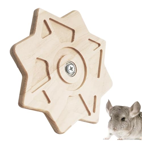 Chinchilla Chew Toy, Holz Enrichment Toy, 6,3 x 6,3 x 0,47 Zoll, tragbar, Sicherheit Biting Outside, Engaging Played Design, Hamster Bunny Use, Interaktives Übungszubehör für Haustiere von Générique