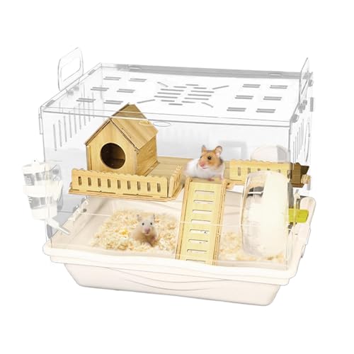 Clear Hamsterkäfig, transparent, Beobachtungskäfige, 14,57 x 11,81 x 11,02 cm, atmungsaktiv, Gerbil Unterhaltung, tragbar, kleines Haustier für Haustiere und Familien von Générique