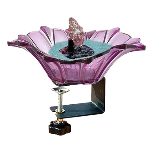 Deck-Mounted Outdoor Birdbath | Adjustable Railing Bird Bath Bowl | USB Metal Bird Bath with Fountain | Decorative Garden Bird Bath for Balcony and Patio von Générique