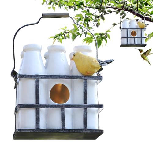 Dekoratives Vogelhaus für Yard, Vogelnest für den Garten, Milchflasche, Vogelhaus, Gartendekoration, Vogelhaus, Vogelhäuser für den Außenbereich, Vogelhäuser für den Außenbereich, Vogelhaus, Vogelhaus von Générique