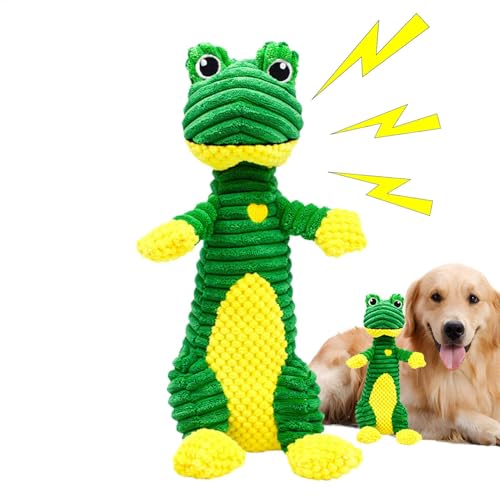 Dog Plush Toys, Frog Animal Dog Toys, Entzückendes interaktives Plüschtier mit Sound, Haustier-Soundspielzeug für kleine und mittelgroße Hunde, Squeaky Dog Toy zum Kauen und Spielen von Générique