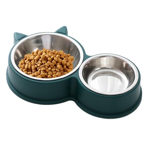 Edelstahl-Katzenfutterschüssel, Haustier-Form, rutschfester, abnehmbarer Haustiertopf, Thickened Käfig, 29 x 14 x 4 cm, Puppy and Kitten Water Feeder von Générique