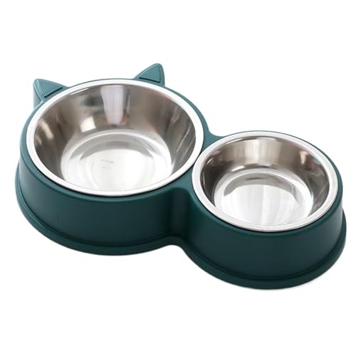 -Katzenschüssel, rutschfestes Feeding Bowls, Cat Ear Shape Wasser und Food Dish, Spill-resistent, zähe Feeder, verhindert Tippen, 29 x 14 x 4 cm von Générique