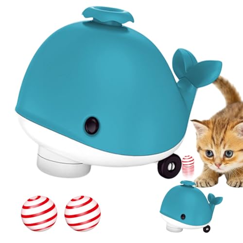 Elektrisches schwimmendes Katzenspielzeug, Whale Levitation Ball, interaktives Haustierspielzeug mit flexiblen Rädern und Musik, Balancing Blowing Games für Kinder und Haustiere, 5,63 x 4,06 x 4,72 von Générique