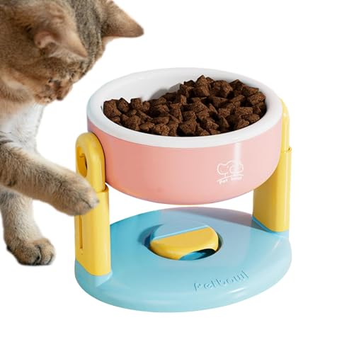 Elevated Cat Food Bowl, Raised Tilted Feeding Dish, Anti Vomiting Design, 19 x 16 x 14,5 cm, Suction Cup Base, Adjustable Height Feeder, Perfect for Kittens, Puppies and Small Pets von Générique