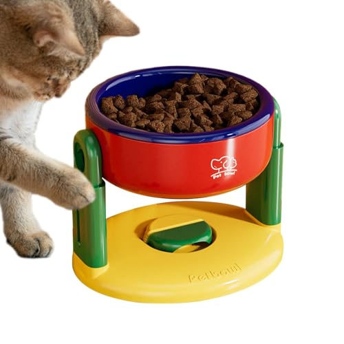 Elevated Cat Food Bowl, Raised Tilted Feeding Dish, Anti Vomiting Design, 19 x 16 x 14,5 cm, Suction Cup Base, Adjustable Height Feeder, Perfect for Kittens, Puppies and Small Pets von Générique