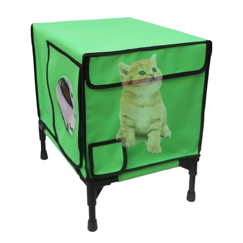 Escape Door Cat Shelter, Waterproof Insulated Cat Shelter, 66.77 Inches Strong Metal Structure Pet Sleeping Tool, for Garden, Balcony, Barn, Porch, Yard von Générique