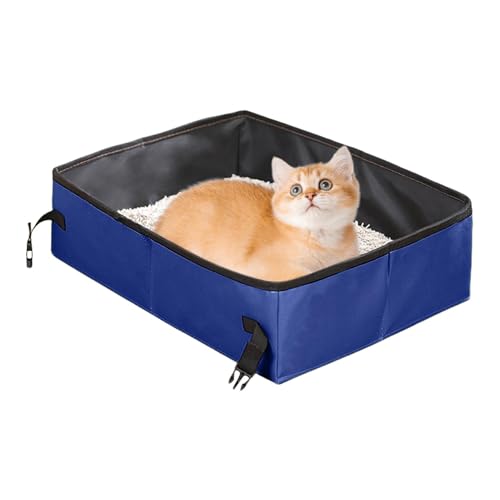 Faltbare Litterbox, Reise-Katzenbox, tragbar, Oxford-Stoff, wasserdicht, leicht zu transportieren, perfekt für Auto, Camping und Roadtrips, 45 x 45 x 14 x 5,51 cm von Générique