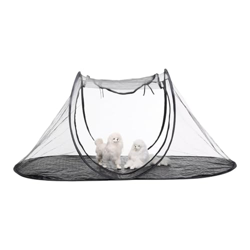 Faltbares Katzengehäuse, Haustier-Spielmatte, atmungsaktiver Netzstoff, 47,24 x 24,8 x 19,69 Zoll, tragbares Zelt, Reisekrate, sichere Spielfläche für Kittens und Puppies B Model 750 g von Générique