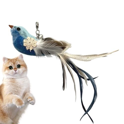 Feather Bird Cat Toy, Kitten Trainingsspielzeug, Katzenvogel-Federspielzeug, interaktives Katzenfederspielzeug, Federspielzeug mit Bells, Indoor Cat Play Toy, Cat Übungstier, Vogelfeder, Spielzeug für von Générique