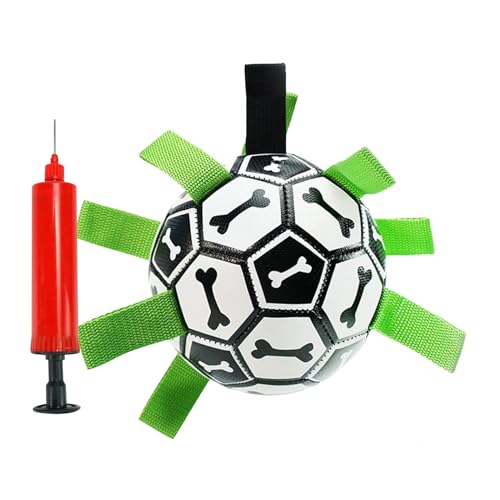 Fußballball für Hunde, Fußball für Hunde mit Riemen – tragbarer Fußballflug mit Pumpen – Wasserspielzeug für Welpen, Hofspiele für Haustiere, Kauspielzeug Fußballball für Hunde, Fußball für Hunde mit Riemen – tragbarer Fußballflug mit Pumpen – Wasserspielzeug für Welpen, Hofspiele für Haustiere, Kauspielzeug von Générique