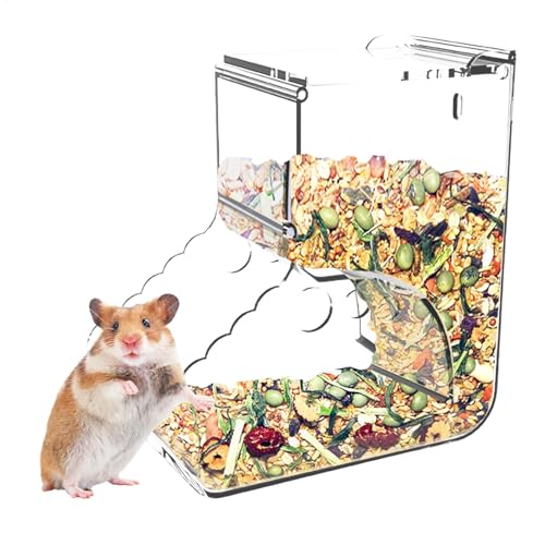 Futterspender für Kleintiere, automatischer Hamster-Futterspender – 400 ml Futternapf für Haustiere aus Acryl | Käfige mit großer Kapazität, transparenter Spender von Générique