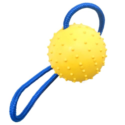 Générique Ball on Rope Dog Toy, Bait Resistant Dog Ball, Pet Ball with Rope, Training Ball Launchers, Squeaky Tug Chew Toy, Rope Ball Toy for Dogs, Dog Training Ball with Rope, Portable Dog Chew Ball von Générique