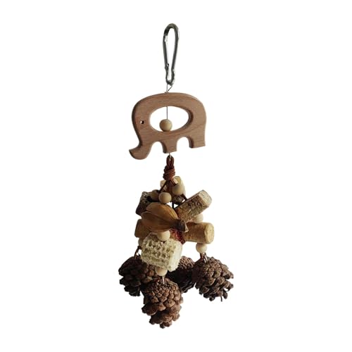 Générique Bird Chew Toy, Parrot Foraging Toys, Interactive Bird Kauspielzeug, Bird Spielzeug mit Pine-Cones, lustiges Papageienspielzeug, Pinecone-Kaugummi für kleine und mittelgroße Vögel von Générique