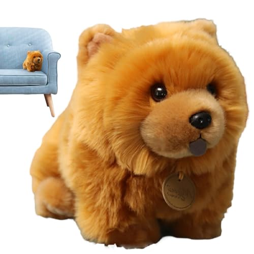 Générique Brown Chow Chow Stuffed Animal Plush Toy, 25 cm Chow Chow Chow Plush Dog Doll, Stuffed Animal Soft and Comfortable Animal Plush Doll for Birthday, Easter, Christmas von Générique