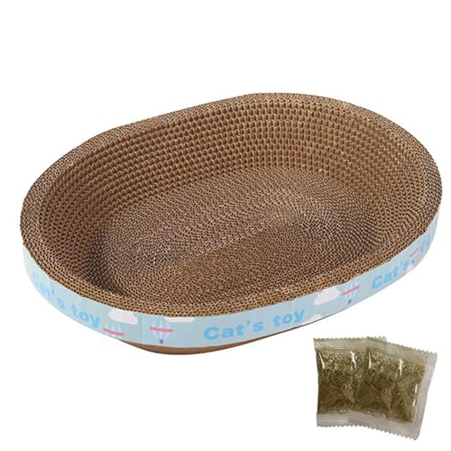 Générique Cat Scratcher Board, Kätzchen-Kätzchen, gestreift, oval, Trainingsspielzeug für Haustiere, verschleißfest, mit Catnip für kleine mittelgroße Katzen, von Générique