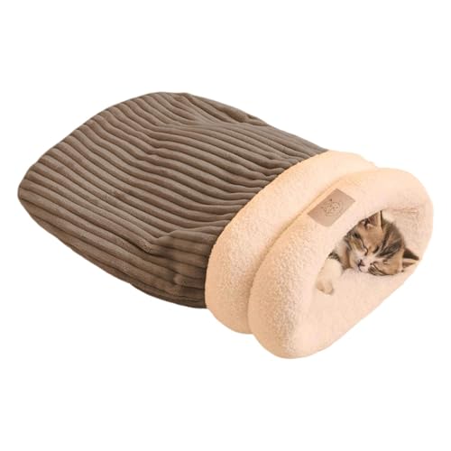 Générique Cat Sleeping Bag für drinnen und draußen, Katzenbett, Schlafsack, Winter, Schlafsack, kuschelige Katze, Katzenbett, für drinnen und draußen, weiches Katzenbett zur Entspannung von Générique