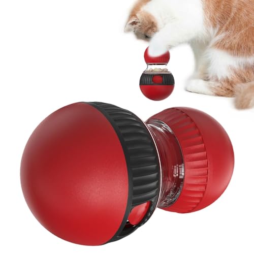 Générique Cat Treat Dispenser, Interactive Pet Food Ball Feeder, Slow Feeder-Spielzeug mit Sound, Kitten Boredom Relief, Training Snack Dispenser, 63 g, ABS von Générique