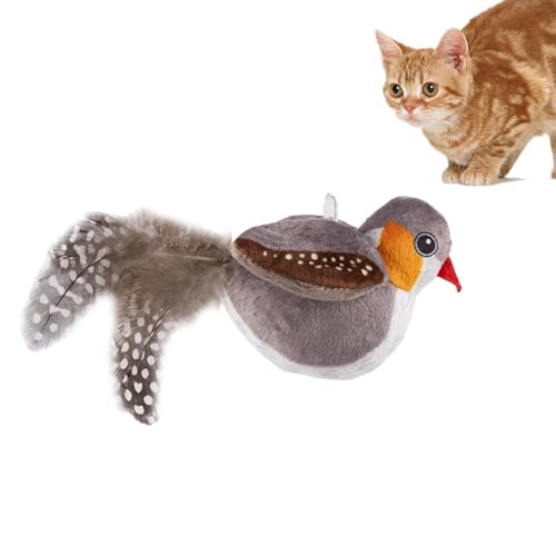 Générique Chirping Bird Cat Toys, Interactive Cat Bird Toy, Flapping Wings, Realistic Automatic Flying, 6 cm x 20 cm, Super Soft and Engaging Pet Training Plaything for Indoor von Générique