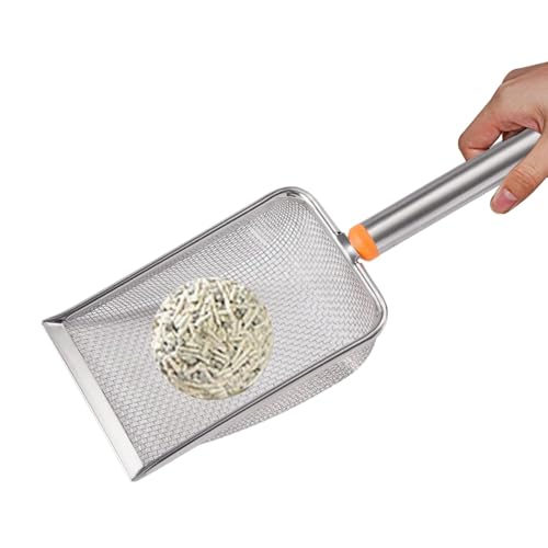 Générique Cleaning Tool Sand Scoop, ergonomischer Griff, tiefer Schaft, Edelstahl, robust, für Katzen, große Behälter, Haustierbedarf, 29,9 x 3,94 x 1,97 cm von Générique