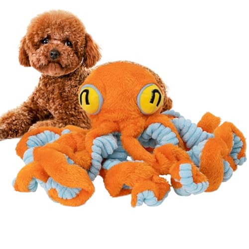 Générique Cuddly Dog Squeak Toys, Sturdy Octopus Squeaky Chew Teething Plush, Interactive Puppy Kaugummi, Interactive Soft Pet Supplies for Small, Medium & Large Breeds, 700 g von Générique