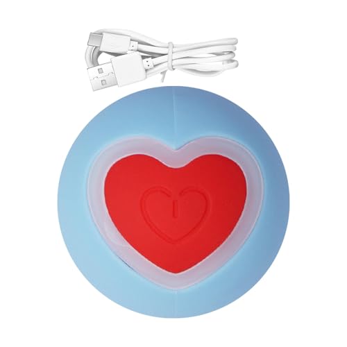 Générique Dog Moving Ball Toy, Heart-Style Automatic Bouncing Ball, USB wiederaufladbar, Pet Bounce, interaktives Design, perfekt für kleine, mittlere und große Puppies, 3,9 x 3,5 x 3,5 cm von Générique