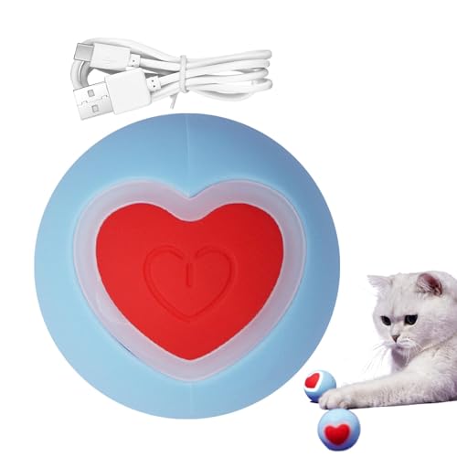 Générique Dog Moving Ball Toy, interaktives Herzform-Design, USB, wiederaufladbar, Auto-Bouncing, sicheres Material, für kleine, mittelgroße und große Puppies 3,9 x 3,5 x 4,5 cm von Générique