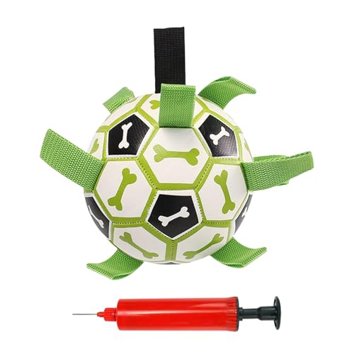 Générique Dog Soccer Ball, Tug of War Dog Football, Pet Yard Games, 14 x 14 x 5,91 cm Outdoor Boredom Buster, Unzerstörbare Welpe Water Toy, Pup Zubehör für Welpen von Générique