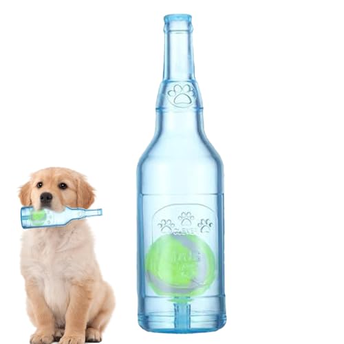 Générique Dog Toy Bottle, interaktive schwimmende Squeak Toy, 7,87 x 2,16 Zoll Teething Tennis Bottle mit Ball innen, Pet Supplies für kleine und mittelgroße Hunde, Käufer, Spielzeit von Générique