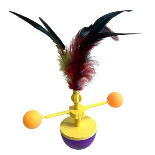 Générique Feather Ball Spielzeug für Katzen, Tumbling Cat Toy, Rotating Kitten Übungen, Haustierteaser Supplies, perfekte Indoor-Aktivitäten und Unterhaltung, Engaging & Fun Playtime Cats von Générique