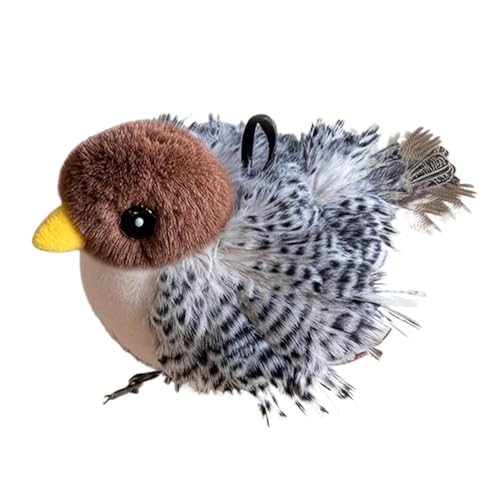 Générique Flappy Bird Cat Toy, Cute Flapping Wings Bird Toy, Interactive Kitten Übungs-Spielzeug mit Catnip für Katzen, Sandpiper Chirp Tweet Spielzeug für alle Breeds, Fun Catnip Bird for Playtime von Générique