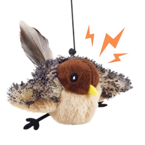 Générique Flappy Bird Toy, Interaktives Vogelspielzeug, Catnip Bird Toy, niedliches Flapping Toy, Chirping Bird Toy, Trainingsspielzeug für Katzen, 13 x 13 x 6,5 cm, für Katzen und Katzen von Générique