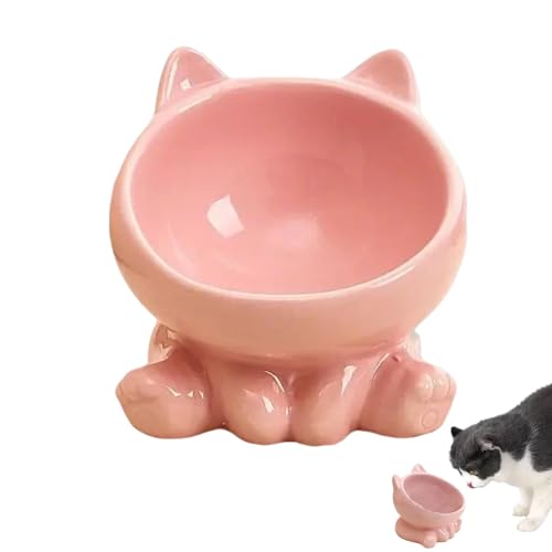 Générique Keramik-Katzenschüssel, erhöhter Keramik-Katzenfutter, bequemes Feeding Bowl für Katzen, Keramik-Katzenschüssel mit Anti-Spill-Design, bequemes Feeding Bowl für Katzen und Halsausschnitte von Générique