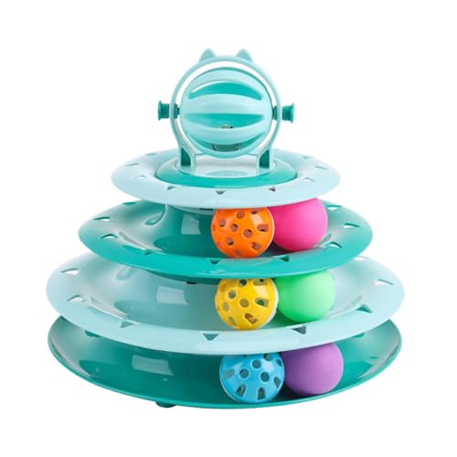 Générique Kitten Turntable Ball, Pet Exercise Toys, Portable Pets Turning Balls Toys 4 Tier Towers, Interactive Mental Übungen, Katzen Plaything Tower for Bedroom, Balcony von Générique