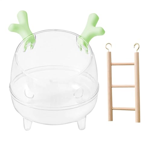 Générique Sand Bathtub für Hamster, Clear Pet Hamster Sand Bath Bowl mit Ladder, Tier Habitat Decor, Small Pet Cage Zubehör für Hamster, Hedgehogs & Lemmings, (un & funktional) von Générique