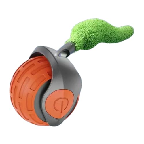 Générique Smart Cat Toy mit Tail, interaktives Chasing Cat Ball, Blau/Grün/Orange, tragbar, zwei Geschwindigkeiten, vielseitiges Tierzubehör, automatischer Bewegungsball für Kitten von Générique