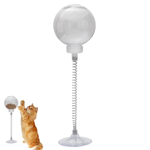 Générique Spring Cat Food Leakage Ball, Healthy Eating Cat Teaser, Interactive Feather Toy, 25,7 cm (10,83 Zoll), stabil, rutschfeste Unterhaltungsbasis, Boredom Reliefspielzeug für drinnen von Générique