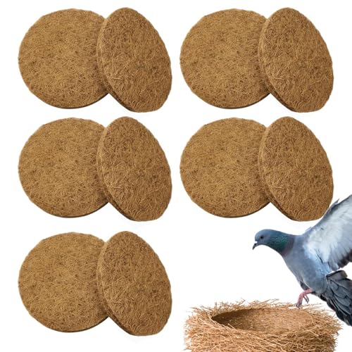 Générique Tauben-Nestpads, 10 Stück, Vogelnestpads, umweltfreundliche Fasernest Pad für Tauben, Quails und Chickens, sichere Nestpads, für Vogelhäuschen, Käfer und Komfort von Générique