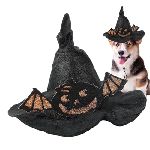 Halloween-Hexenhut für Hunde, Halloween-Katzenhut | Hexenhut für Haustiere, Spooky Bat Design | gruseliger Kürbishut, Fledermaus-Design von Générique