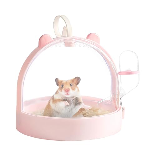 Hamsterhalter mit Wasserflasche, Transportkäfig für Hamster, ausgehender Käfig für Haustiere mit Wasserflasche – Ferienhaus im Freien mit Belüftungslöchern für Hamster von Générique