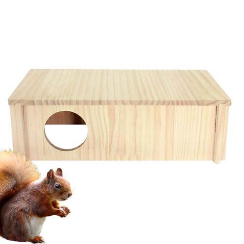 Hamsterhaus aus Holz, Hamsterversteck mit mehreren Schlafzimmern, rechteckiges Versteck mit 2 Schlafzimmern für große Hamster und mehrere Schlafzimmer, Hamster-Heimdekoration für Kleintiere von Générique