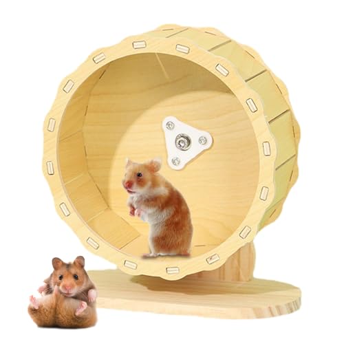 Hamsterrad, leise, Laufrad aus Holz für kleine Haustiere | stabiles rotierendes Spielzeug für Hamster, Mäuse, Jerb und Igel, ideal für Käfige und Zonen von Générique