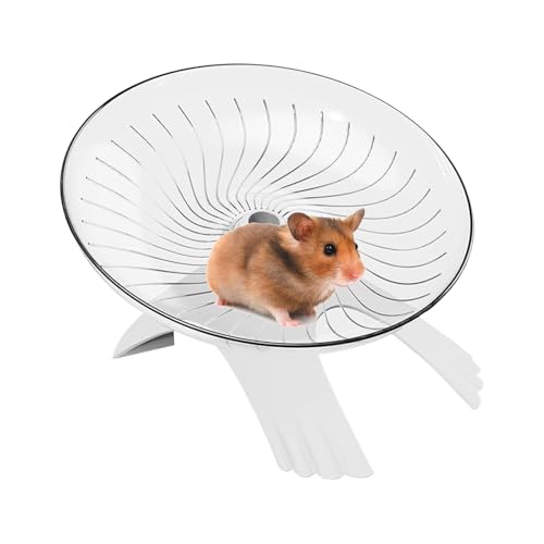 Hamsterrad – Laufrad, leise, Zubehör für Käfige, transparentes Design, fliegende Untertasse für kleine Tiere, Wüstchen, Igel, Bernhardinner und andere Hamsterrad – Laufrad, leise, Zubehör für Käfige, transparentes Design, fliegende Untertasse für kleine Tiere, Wüstchen, Igel, Bernhardinner und andere von Générique