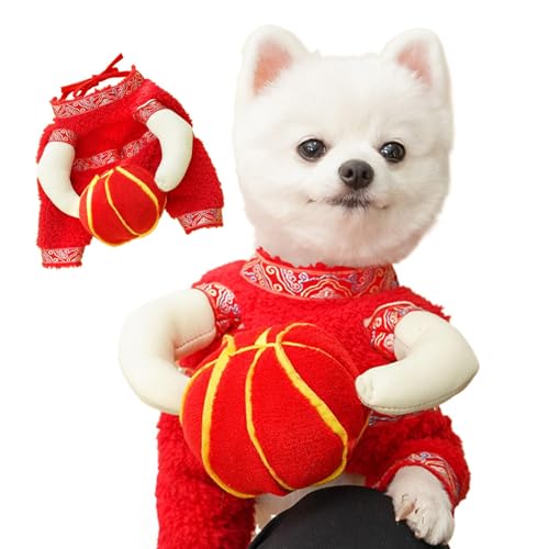 Haustier-Kostüm, Lunar New Year Dog, Winter Pet Coat, Pet Clothes New Year, New Year Pet Kostüm mit Lunar New Year Dog Cloth, perfekt für Frühling, Festival, Dress-Up und Haustier Cosplay von Générique