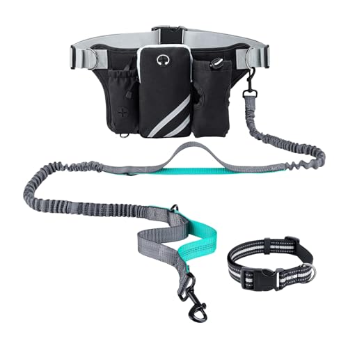 Hüfttasche – Leine für Hunde mit Hüfttasche und Aufbewahrung, multifunktional, leicht, ergonomisch, reflektierend, für Camping, Training, Outdoor-Enthusiasten und Hüfttasche – Leine für Hunde mit Hüfttasche und Aufbewahrung, multifunktional, leicht, ergonomisch, reflektierend, für Camping, Training, Outdoor-Enthusiasten und von Générique