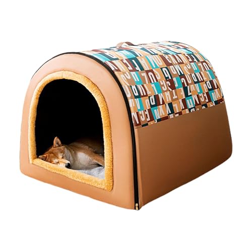 Hundehaus für den Innenbereich, mit hoher elastischer Polsterung, faltbar, warm, für Katzen & Hunde | weich, gemütliches Bett für kleine Hunde, Größe M, große Pets | Winter Sleeping Nest für Katzen & von Générique