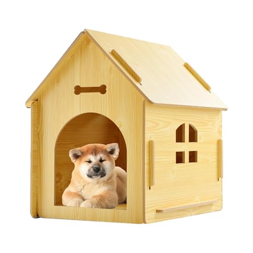 Hundehütte aus Holz, Hundehütte für den Außenbereich, wetterfest, Dach für Hunde, mit Dach zum Schutz und robustes Design, wetterfest, für eine Verwendung von Générique