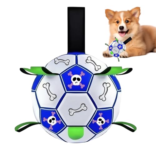 Hundespielzeug, Fußballball – interaktiver Fußball zum Sammeln von Welpen | Zugbegleiter für kleine bis große Tiere | Unterhaltung und Spiel im Freien Hundespielzeug, Fußballball – interaktiver Fußball zum Sammeln von Welpen | Zugbegleiter für kleine bis große Tiere | Unterhaltung und Spiel im Freien von Générique