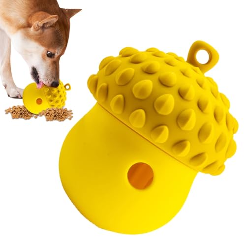 Hundespielzeug, Hundesnack-Spender, interaktiver Silikonball in Eichelform, Kau- und Reinigungsspielzeug, Boredom Buster für Hunde von Générique