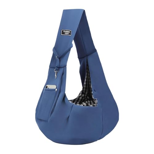 Hundetragetasche, Puppy Shoulder Bag, Travel Dog Bag, 31,5 Zoll, bequem und verstellbar, ideal für Walking und Reisen, Material: Polyester, Blau Grau von Générique